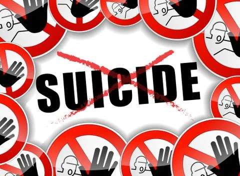 No suicide abstract concept Illustrazione stock