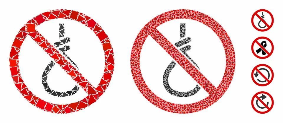 No suicide loop Composition Icon of Irregular Pieces 스톡 일러스트