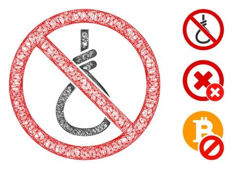 No Suicide Loop Polygonal Web Vector Mesh Illustration Stock Illustration