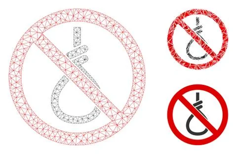 No Suicide Loop Vector Mesh Carcass Model and Triangle Mosaic Icon Stock Illustration