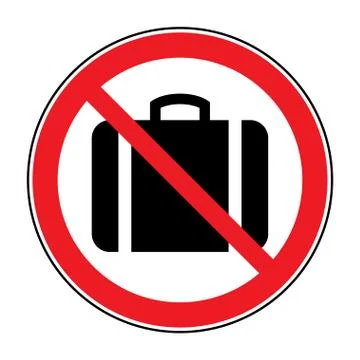 No suitcase sign Stock Illustration
