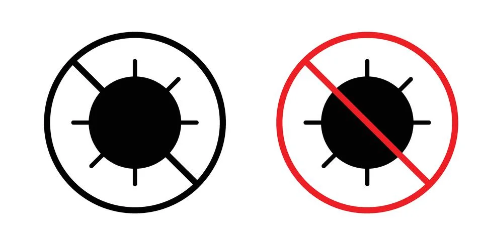 No sun icon bundle for website design projects Stock Illustration