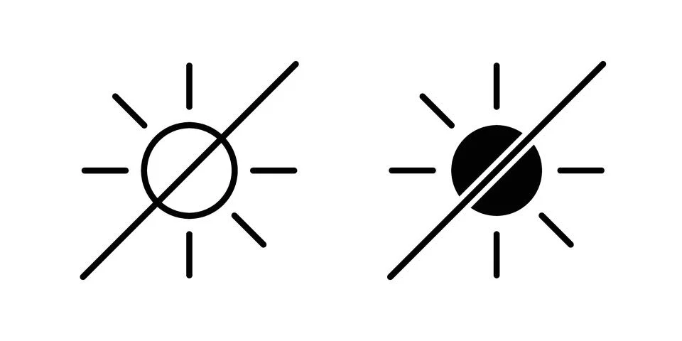 No sun icon for web projects Stock Illustration