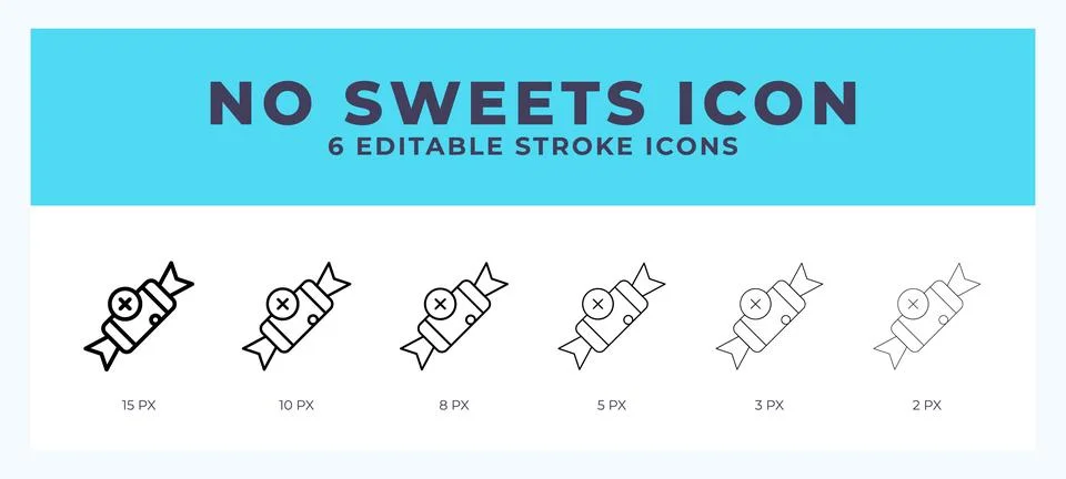 No sweets line icon. For web. And mobile app. Vector illustration. Stock Illustration