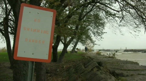 No Swimming Stock Footage 95618
