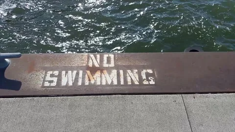 No swimming sign Stock Footage 290800799