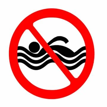 No swimming sign vector Stock Illustration