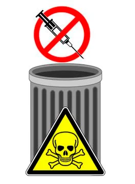 No syringes in the trash Illustrazione stock