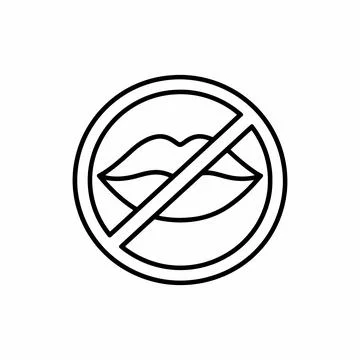 No Talking Allowed Icon - Keep Silence Prohibition Line Art Vector 스톡 일러스트