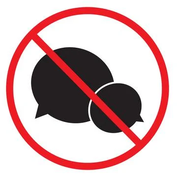 No talking icon on white background. No speaking sign. flat style. Stock Illustration