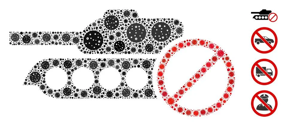 No Tanks Collage of CoronaVirus Elements 스톡 일러스트