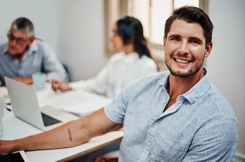 No task is too big for our team. Portrait of a young businessman having a Foto stock