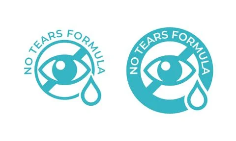 No tears formula vector icon. Kids soap free shampoo and baby skincare no tea Illustrazione stock