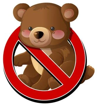 No Teddy Bears Allowed Vector Sign Illustration 스톡 일러스트