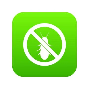 No termite sign icon digital green Stock Illustration