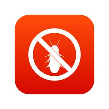 No termite sign icon digital red Stock Illustration