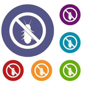 No termite sign icons set Stock Illustration