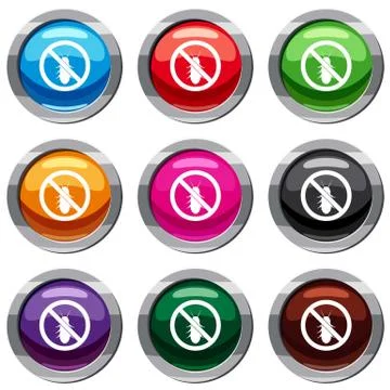 No termite sign set 9 collection Stock Illustration