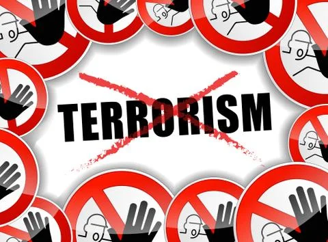 No terrorism concept background Stock Illustration