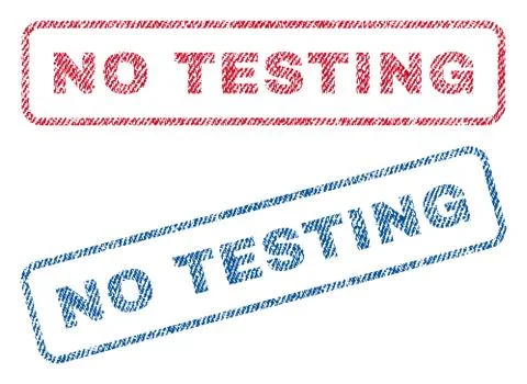 No Testing Textile Stamps Stock Illustration