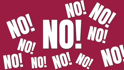 NO! - TEXT ANIMATION ON RED BACKGROUND 스톡 동영상 265592238