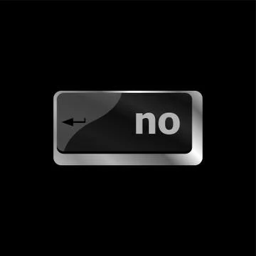 No - text on a button computer keyboard key Stock Illustration