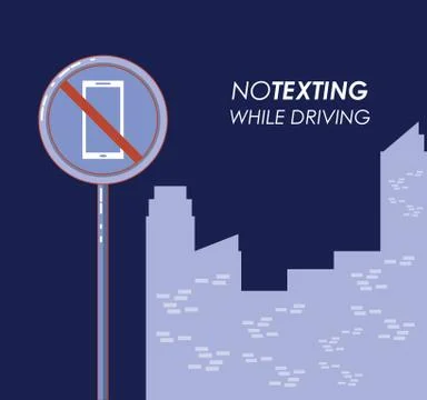 No texting while driving campaign Stock Illustration