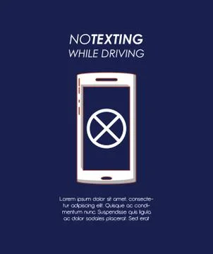 No texting while driving campaign Stock Illustration