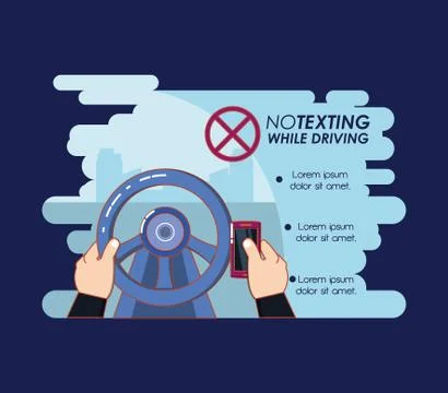 No texting while driving campaign Stock Illustration