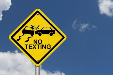 No texting while driving sign Stock Illustration