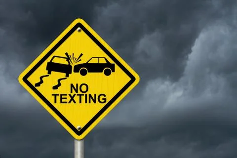 No texting while driving sign Stock Illustration