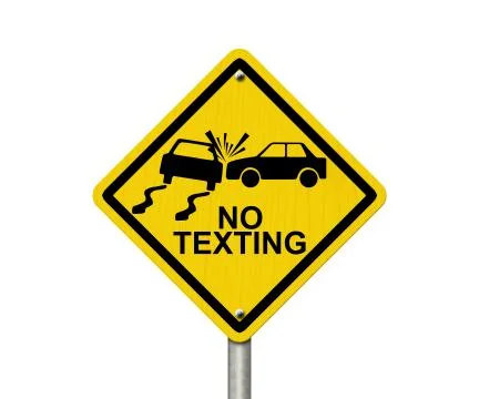 No texting while driving sign Stock Illustration