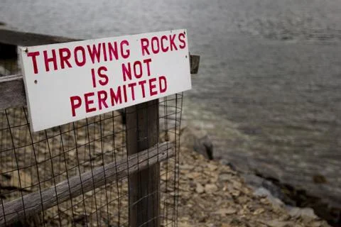 No Throwing Rocks Stock Photos