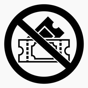 No tickets. Ticket ban. Stock Illustration