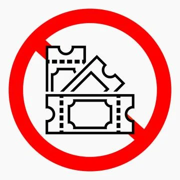 No tickets. Ticket ban. Stock Illustration