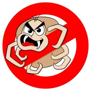 No ticks warning sign Stock Illustration