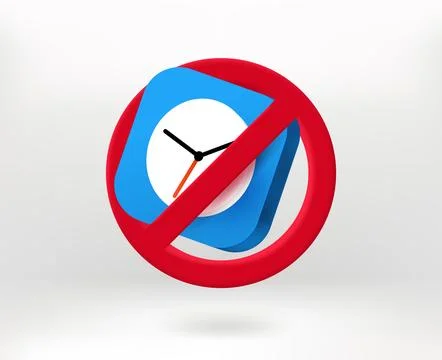 No time concept with clock icon. 3d vector illustration Stock Illustration