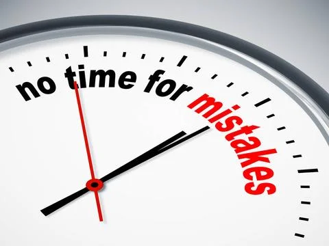 No time for mistakes An image of a nice clock with no time for mistakes Co... Stock Photos
