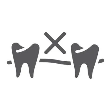 No tooth glyph icon, mouth and dental, missing tooth sign, vector graphics, a イラスト素材