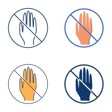 No touch flat and line icon set Stock Illustration