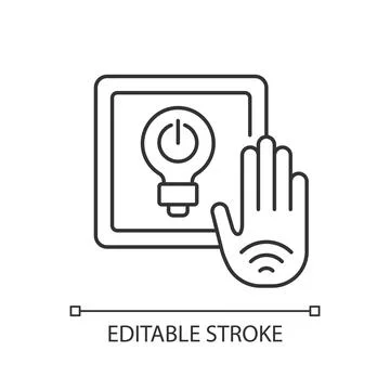 No touch light switch linear icon Stock Illustration