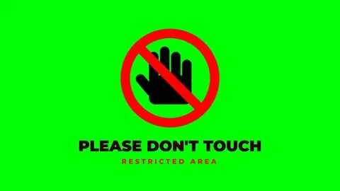 No Touch Sign on Green Background. Video stock 336186030