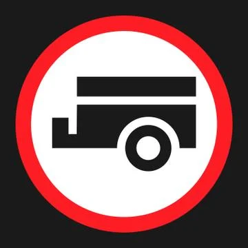No trailers prohibited sign flat icon Illustrazione stock