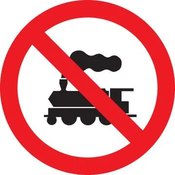 No trains sign Illustrazione stock