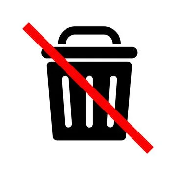 No trash can use. Do not throw trash in trash can. Vector. Ilustración de archivo