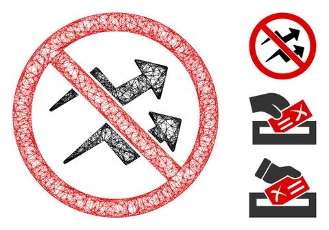 No Trend Arrows Polygonal Web Vector Mesh Illustration Stock Illustration