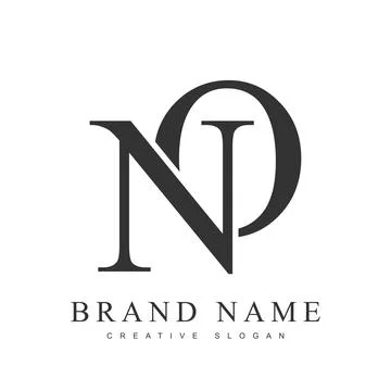 NO trendy logotype template. Initial letter n and o classic font style. Cre.. Stock Illustration