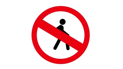 No trespassing do not enter into the restricted area sign animation Stock Footage 241835957