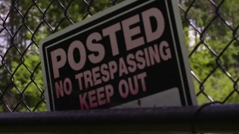 No Trespassing Sign Stock Footage 81647169
