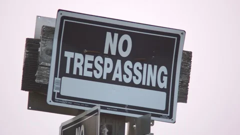 No Trespassing Sign Stock Footage 90188949